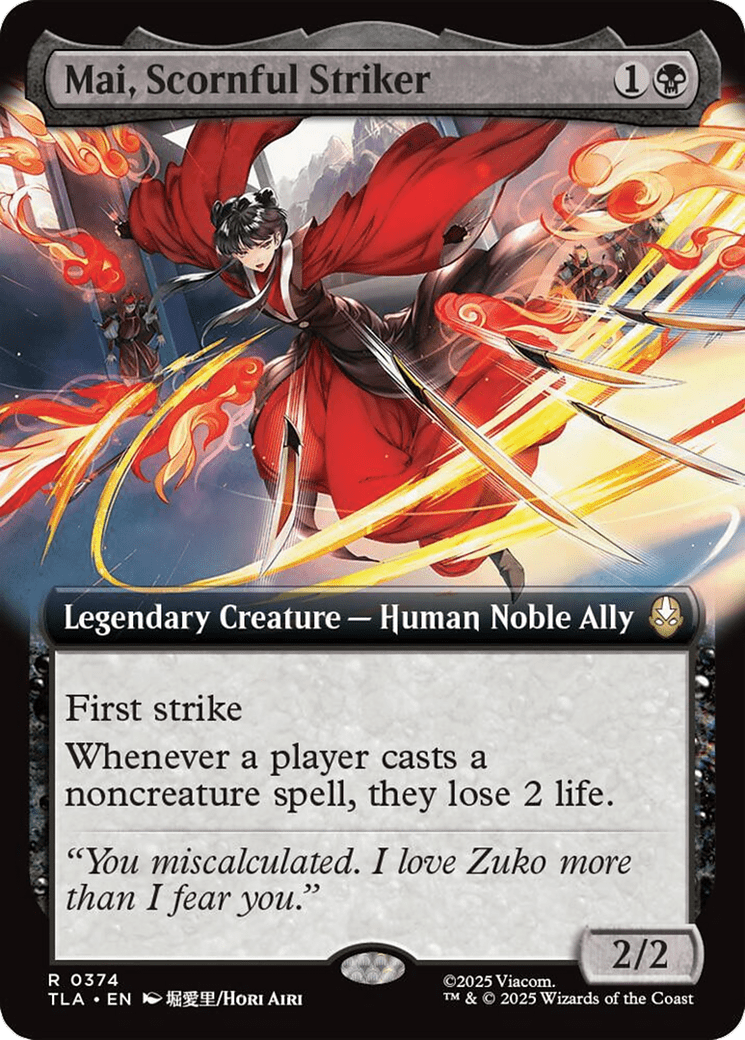 Mai, Scornful Striker (Extended Art) [Avatar: The Last Airbender] MTG Single Magic: The Gathering  | Multizone: Comics And Games