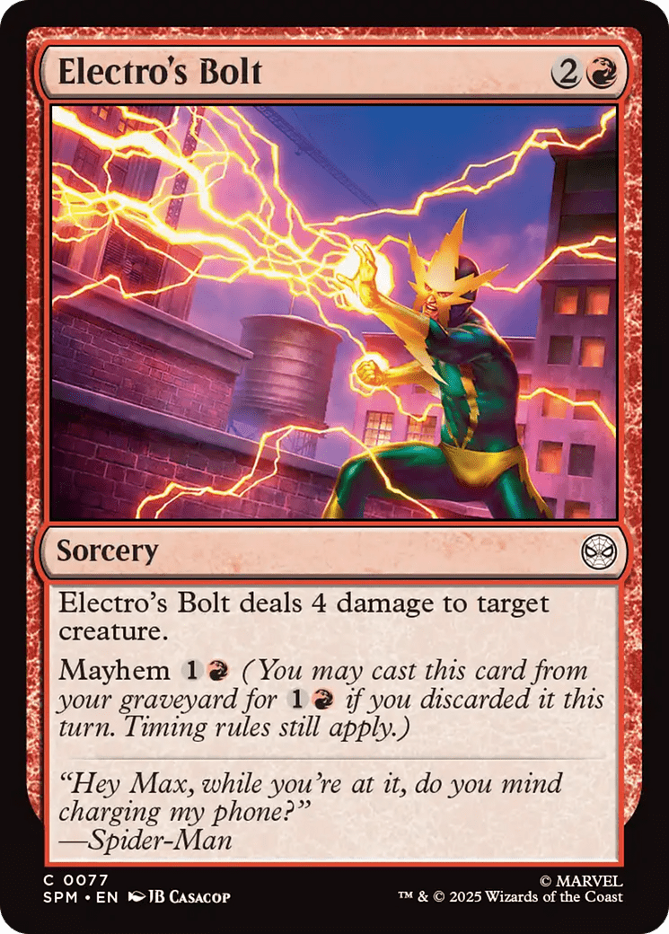 Electro's Bolt [Marvel's Spider-Man] MTG Single Magic: The Gathering  | Multizone: Comics And Games