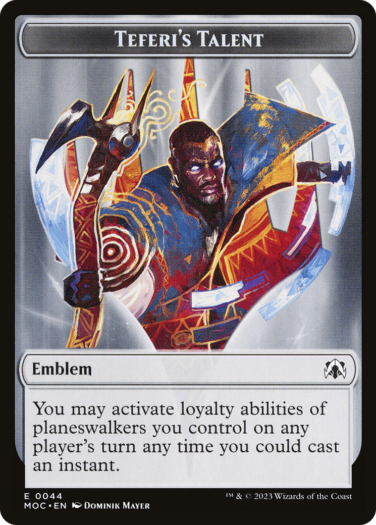 First Mate Ragavan // Teferi's Talent Emblem Double-Sided Token [March of the Machine Commander Tokens] MTG Single Magic: The Gathering  | Multizone: Comics And Games