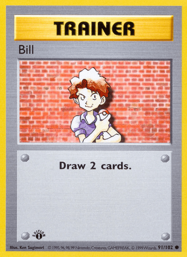 Bill (91/102) (Shadowless) [Base Set 1st Edition] Pokemon Single Pokémon  | Multizone: Comics And Games