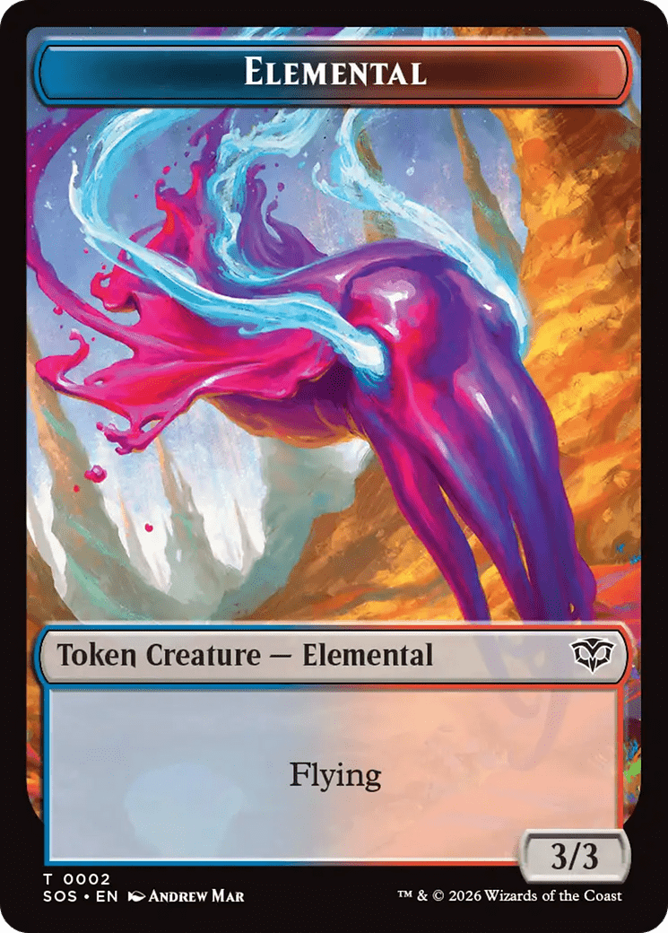 Elemental (0002) // Treasure Double-Sided Token [Secrets of Strixhaven Tokens] MTG Single Magic: The Gathering  | Multizone: Comics And Games