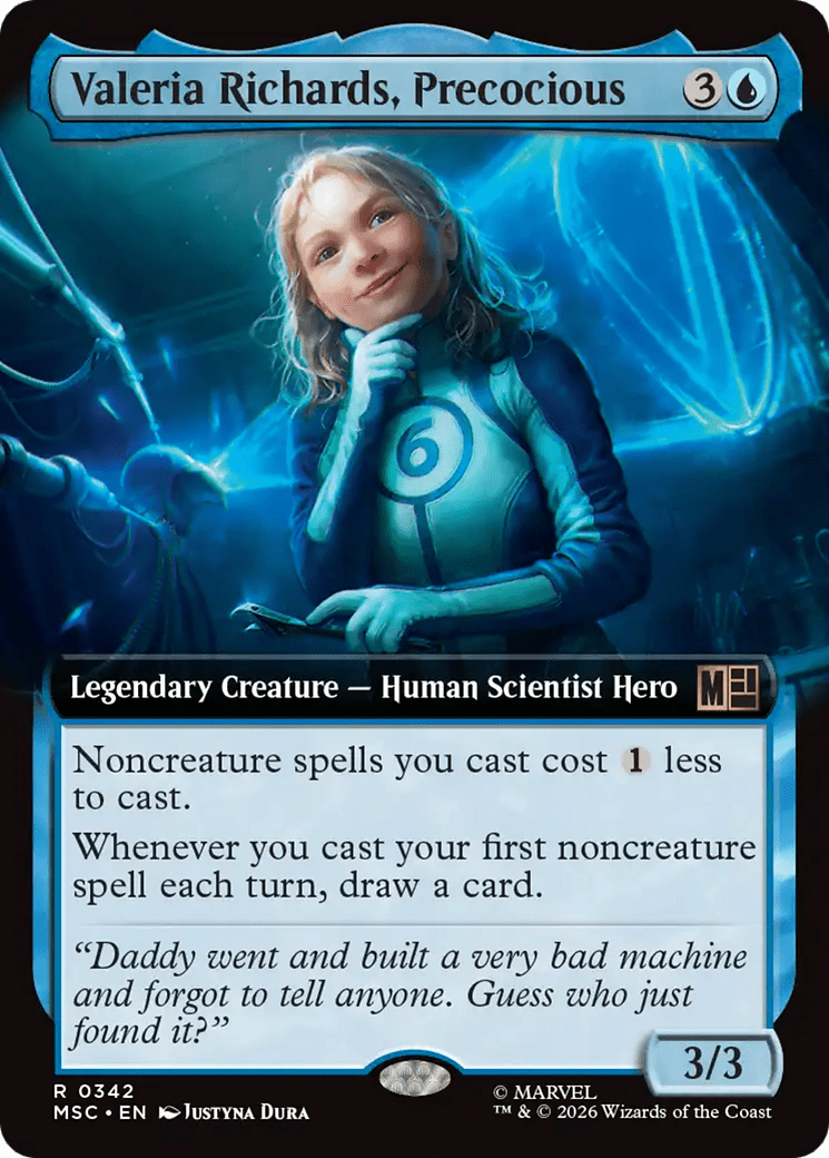 Valeria Richards, Precocious (Extended Art) [Marvel Super Heroes Commander] MTG Single Magic: The Gathering  | Multizone: Comics And Games