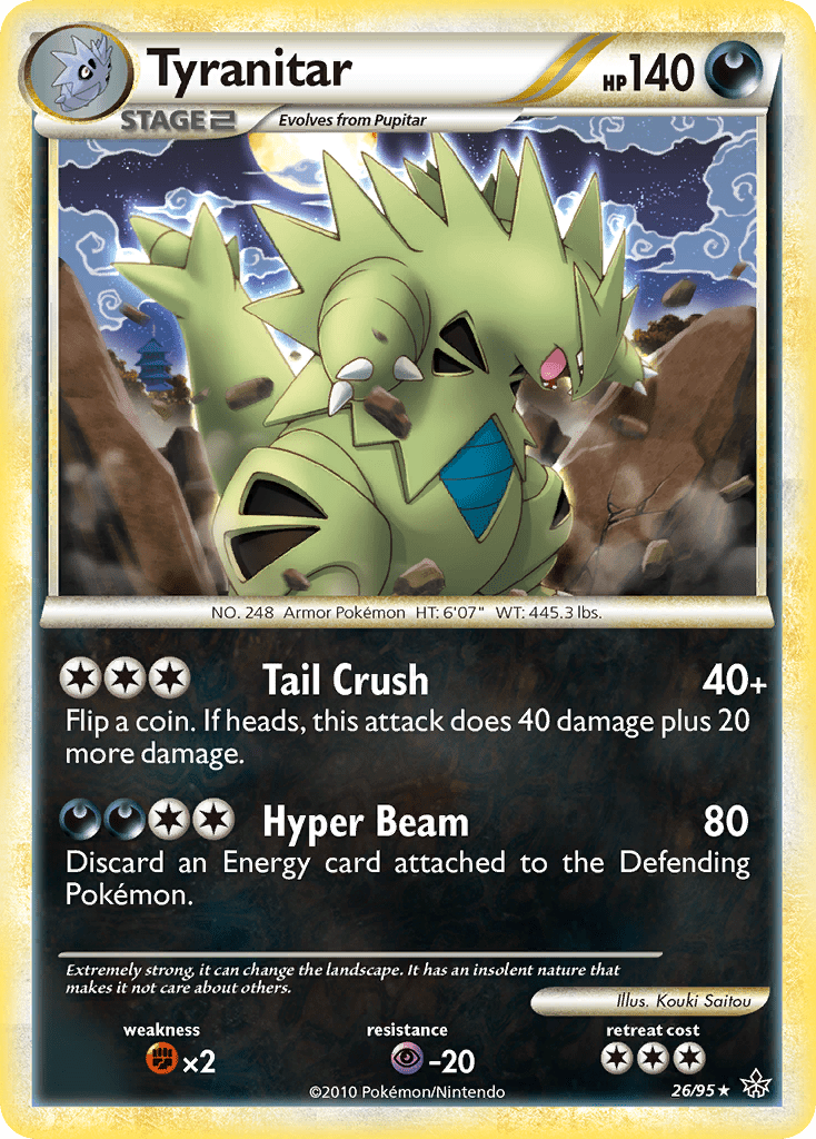 Tyranitar (26/95) [HeartGold & SoulSilver: Unleashed] Pokemon Single Pokémon  | Multizone: Comics And Games