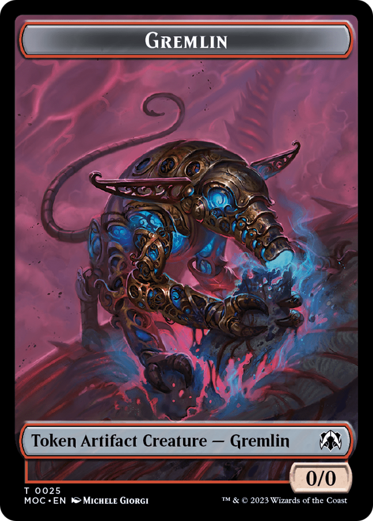 Treasure // Gremlin Double-Sided Token [March of the Machine Commander Tokens] MTG Single Magic: The Gathering  | Multizone: Comics And Games