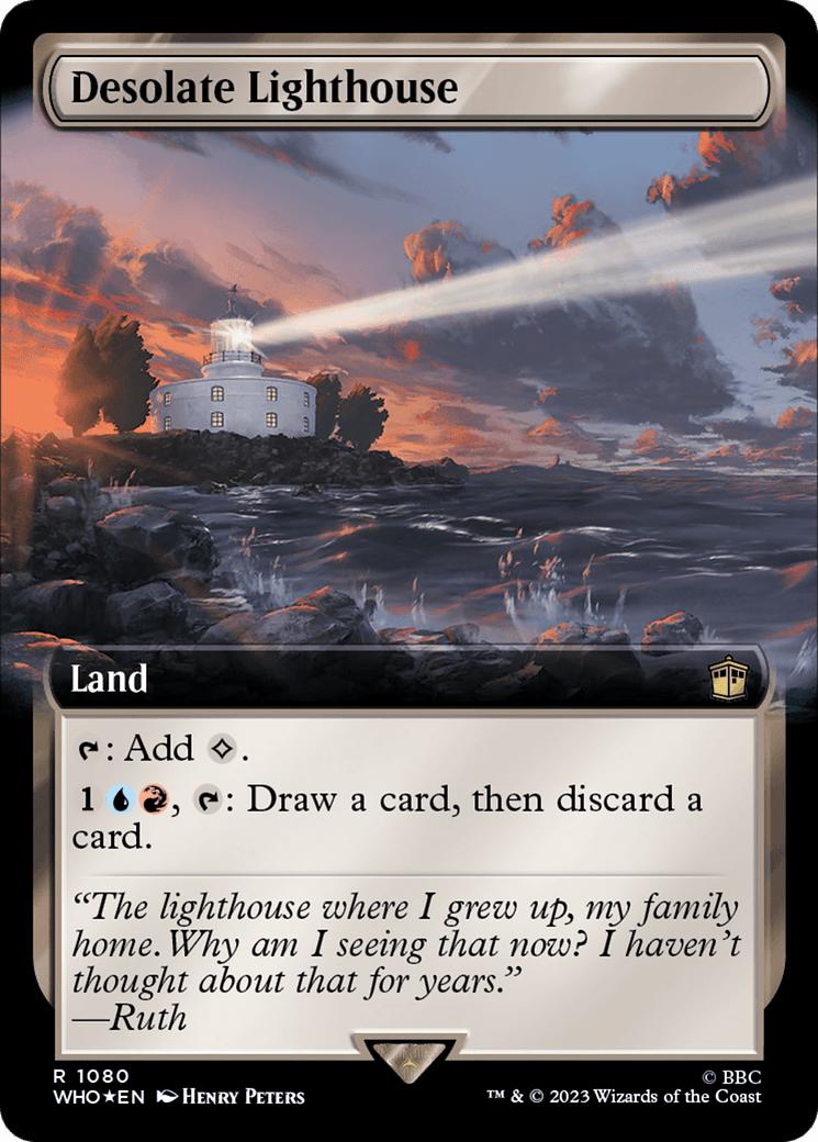 Desolate Lighthouse (Extended Art) (Surge Foil) [Doctor Who] MTG Single Magic: The Gathering  | Multizone: Comics And Games