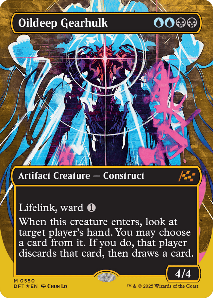 Oildeep Gearhulk (Borderless) (First-Place Foil) [Aetherdrift] MTG Single Magic: The Gathering  | Multizone: Comics And Games