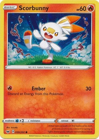 Scorbunny (030/202) (Cosmos Holo) [Sword & Shield: Base Set] Pokemon Single Pokémon  | Multizone: Comics And Games