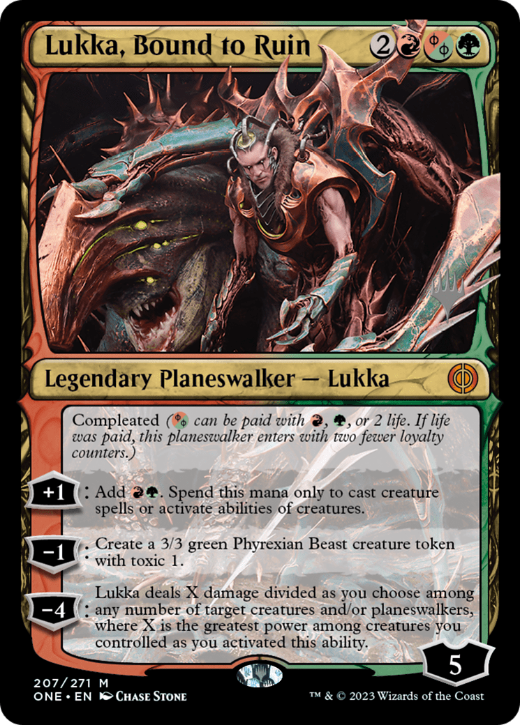 Lukka, Bound to Ruin (Promo Pack) [Phyrexia: All Will Be One Promos] MTG Single Magic: The Gathering  | Multizone: Comics And Games