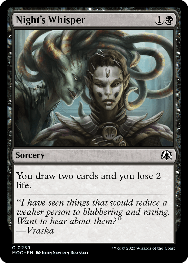 Night's Whisper [March of the Machine Commander] MTG Single Magic: The Gathering  | Multizone: Comics And Games