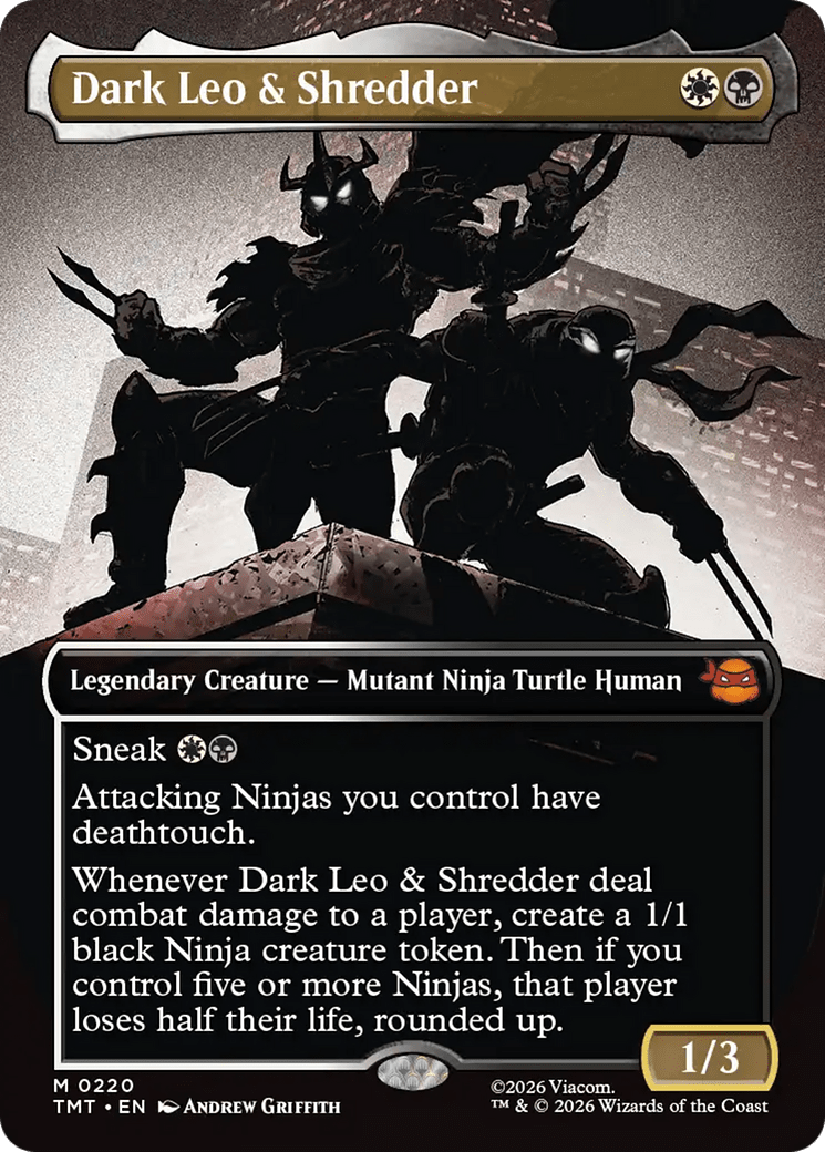 Dark Leo & Shredder (Borderless) [Teenage Mutant Ninja Turtles] MTG Single Magic: The Gathering  | Multizone: Comics And Games