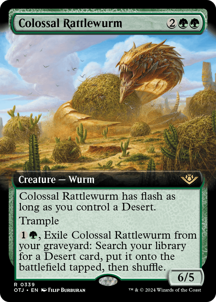 Colossal Rattlewurm (Extended Art) [Outlaws of Thunder Junction] MTG Single Magic: The Gathering  | Multizone: Comics And Games