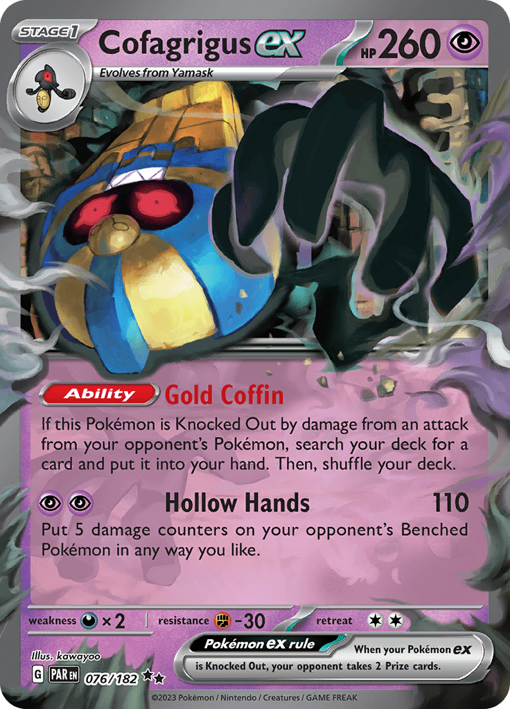 Cofagrigus ex (076/182) [Scarlet & Violet: Paradox Rift] Pokemon Single Pokémon  | Multizone: Comics And Games