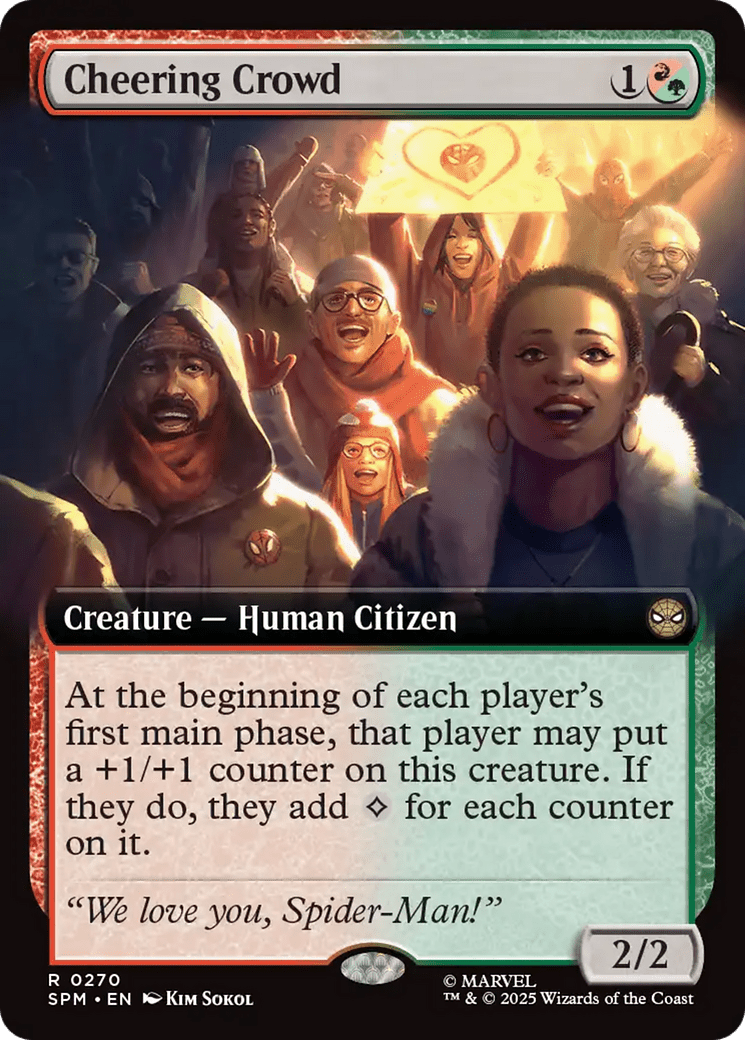 Cheering Crowd (Extended Art) [Marvel's Spider-Man] MTG Single Magic: The Gathering  | Multizone: Comics And Games
