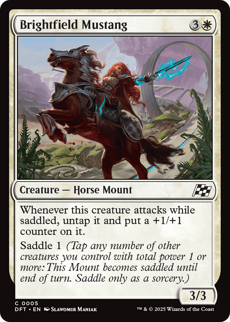 Brightfield Mustang [Aetherdrift] MTG Single Magic: The Gathering  | Multizone: Comics And Games