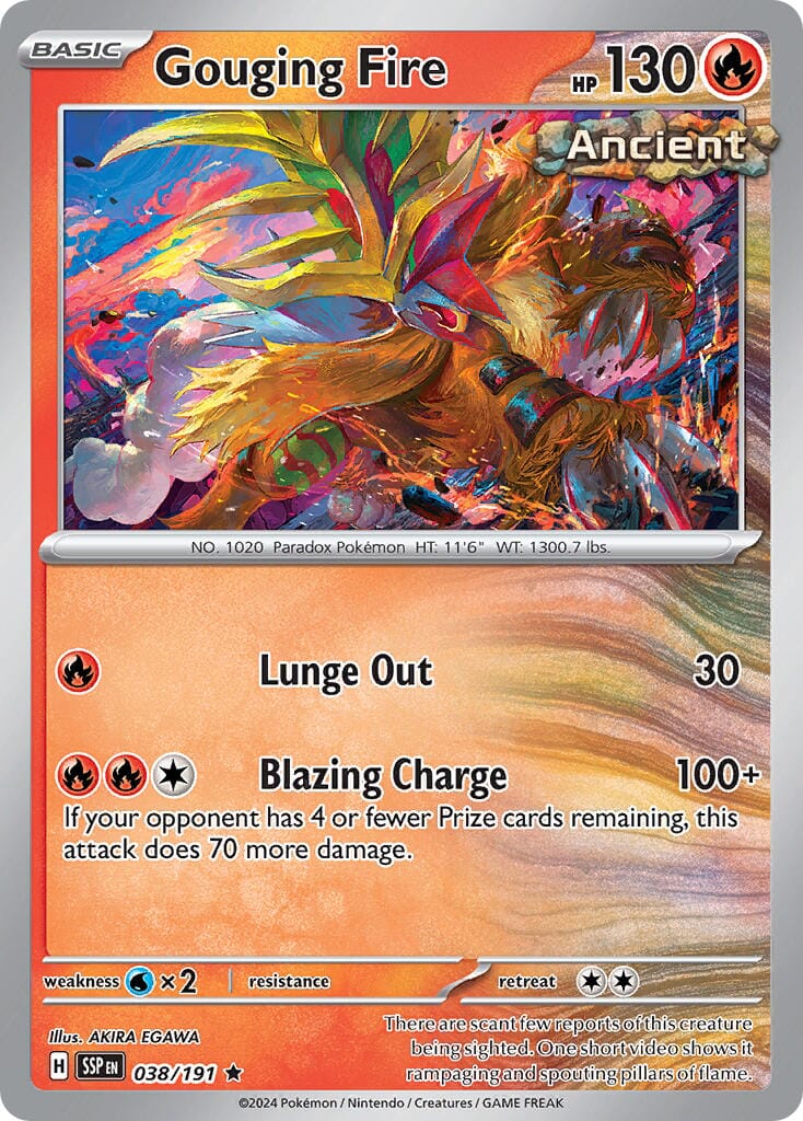 Gouging Fire (038/191) (Theme Deck Exclusive) [Scarlet & Violet: Surging Sparks] Pokemon Single Pokémon  | Multizone: Comics And Games