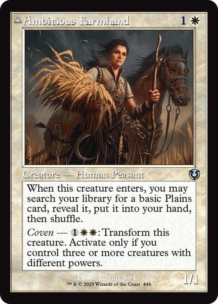 Ambitious Farmhand // Seasoned Cathar (Retro Frame) [Innistrad Remastered] MTG Single Magic: The Gathering  | Multizone: Comics And Games