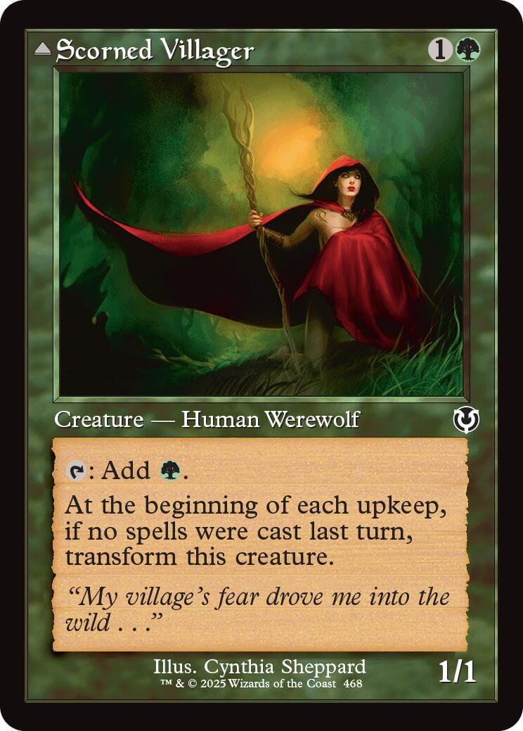 Scorned Villager // Scrounged Scythe (Retro Frame) [Innistrad Remastered] MTG Single Magic: The Gathering  | Multizone: Comics And Games