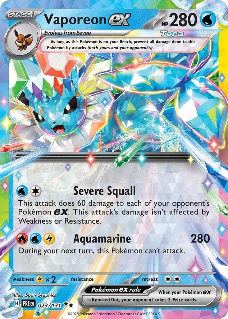 Vaporeon ex (023/131) [Scarlet & Violet: Prismatic Evolutions] Pokemon Single Pokémon  | Multizone: Comics And Games