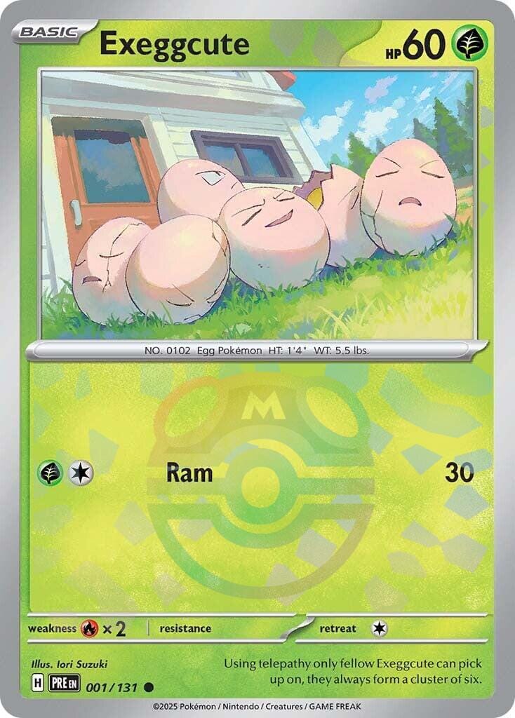 Exeggcute (001/131) (Master Ball Pattern) [Scarlet & Violet: Prismatic Evolutions] Pokemon Single Pokémon  | Multizone: Comics And Games