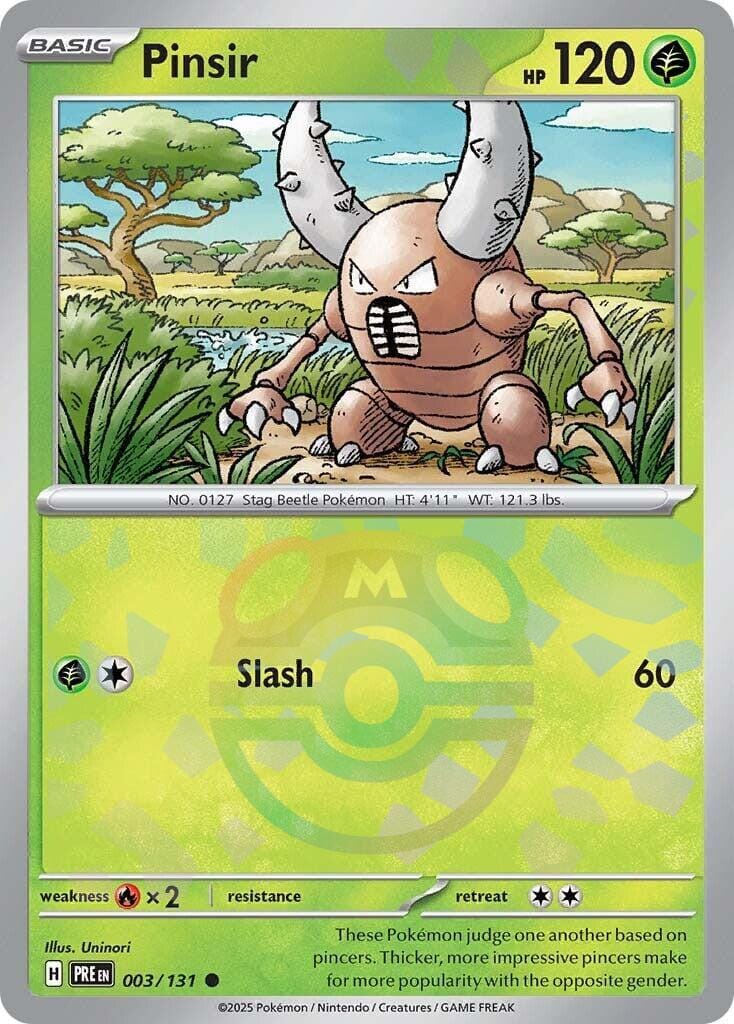 Pinsir (003/131) (Master Ball Pattern) [Scarlet & Violet: Prismatic Evolutions] Pokemon Single Pokémon  | Multizone: Comics And Games