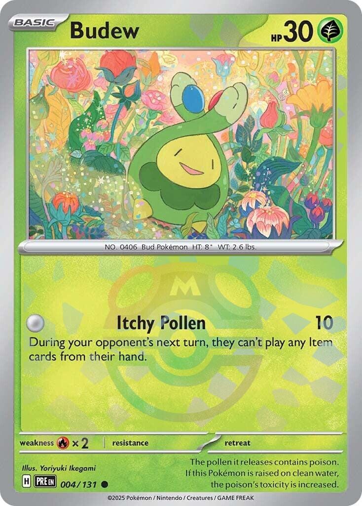 Budew (004/131) (Master Ball Pattern) [Scarlet & Violet: Prismatic Evolutions] Pokemon Single Pokémon  | Multizone: Comics And Games