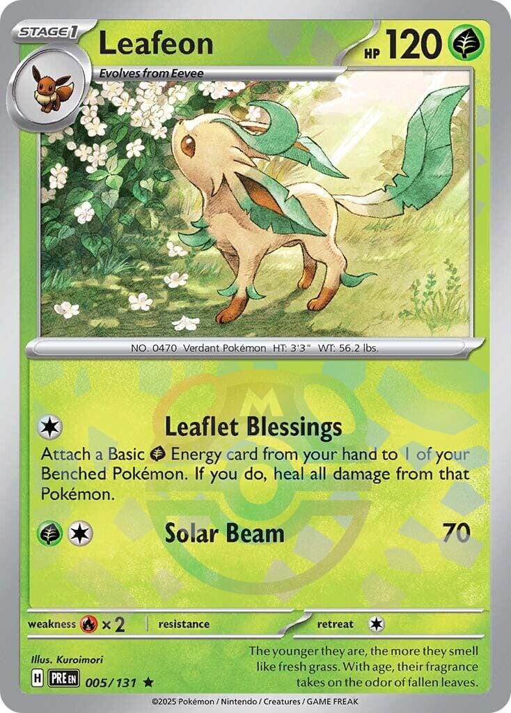 Leafeon (005/131) (Master Ball Pattern) [Scarlet & Violet: Prismatic Evolutions] Pokemon Single Pokémon  | Multizone: Comics And Games