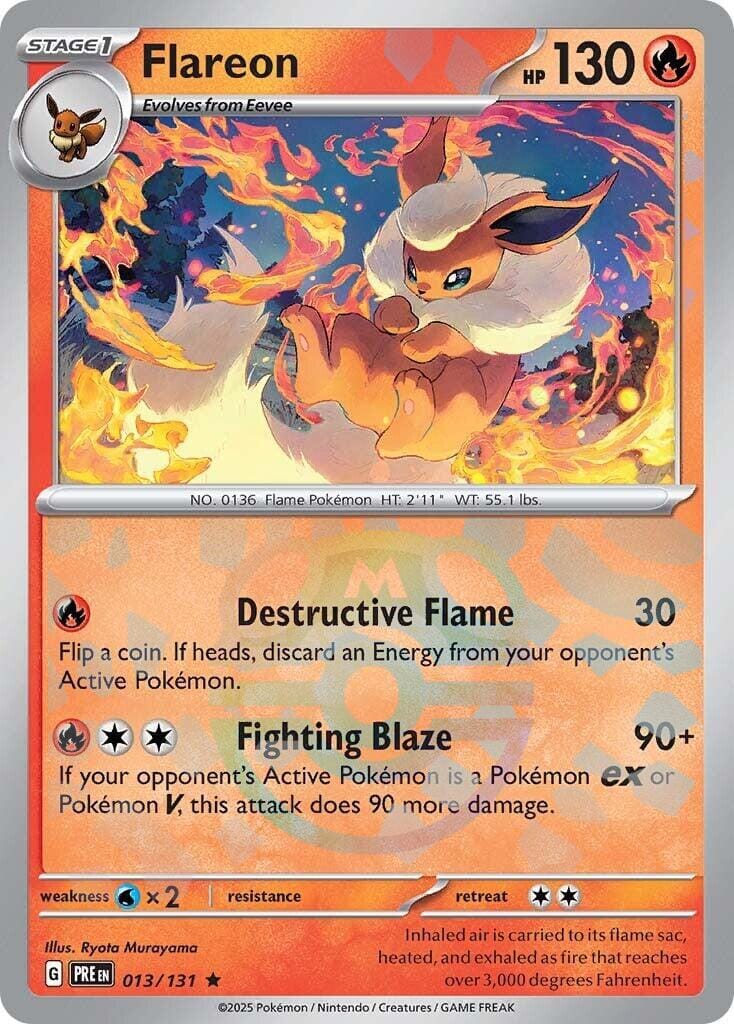 Flareon (013/131) (Master Ball Pattern) [Scarlet & Violet: Prismatic Evolutions] Pokemon Single Pokémon  | Multizone: Comics And Games