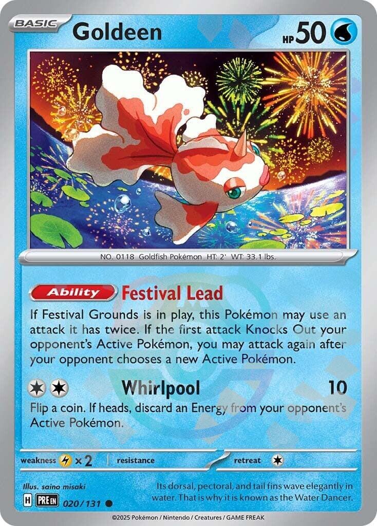 Goldeen (020/131) (Master Ball Pattern) [Scarlet & Violet: Prismatic Evolutions] Pokemon Single Pokémon  | Multizone: Comics And Games