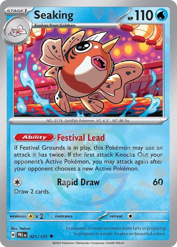 Seaking (021/131) (Master Ball Pattern) [Scarlet & Violet: Prismatic Evolutions] Pokemon Single Pokémon  | Multizone: Comics And Games