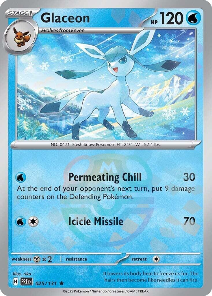 Glaceon (025/131) (Master Ball Pattern) [Scarlet & Violet: Prismatic Evolutions] Pokemon Single Pokémon  | Multizone: Comics And Games