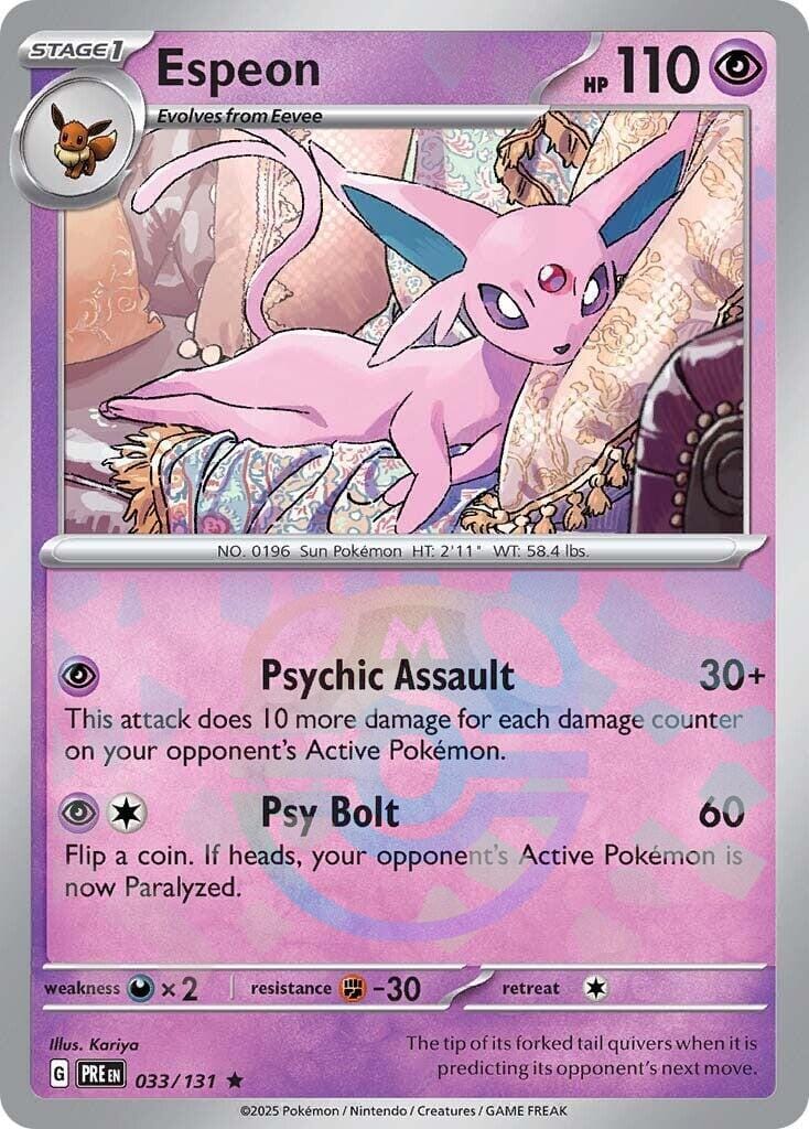 Espeon (033/131) (Master Ball Pattern) [Scarlet & Violet: Prismatic Evolutions] Pokemon Single Pokémon  | Multizone: Comics And Games
