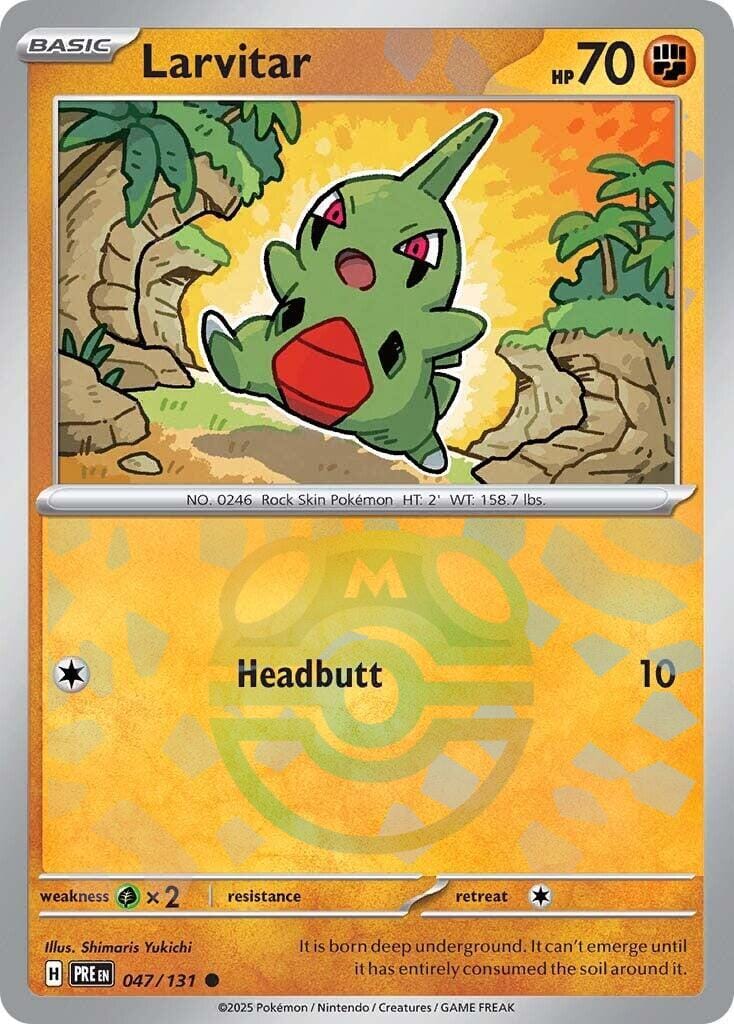 Larvitar (047/131) (Master Ball Pattern) [Scarlet & Violet: Prismatic Evolutions] Pokemon Single Pokémon  | Multizone: Comics And Games