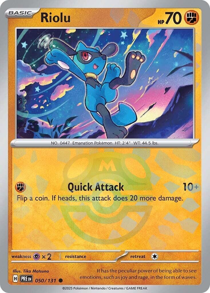 Riolu (050/131) (Master Ball Pattern) [Scarlet & Violet: Prismatic Evolutions] Pokemon Single Pokémon  | Multizone: Comics And Games