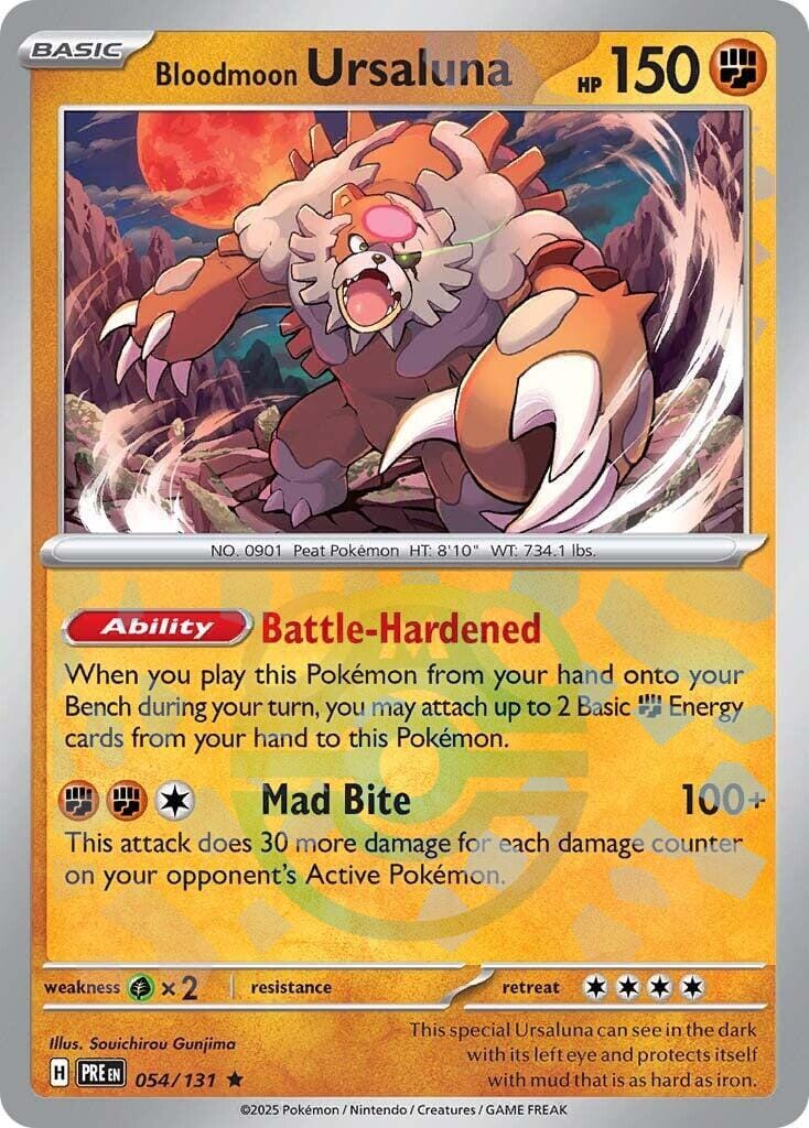 Bloodmoon Ursaluna (054/131) (Master Ball Pattern) [Scarlet & Violet: Prismatic Evolutions] Pokemon Single Pokémon  | Multizone: Comics And Games