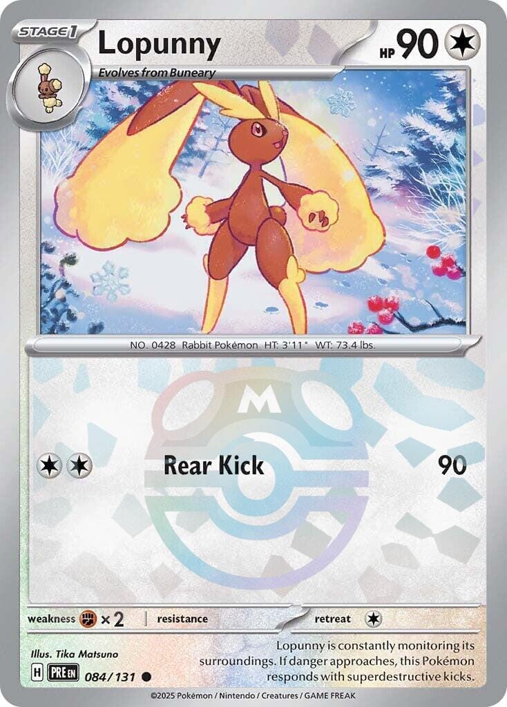 Lopunny (084/131) (Master Ball Pattern) [Scarlet & Violet: Prismatic Evolutions] Pokemon Single Pokémon  | Multizone: Comics And Games