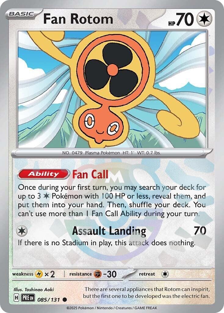 Fan Rotom (085/131) (Master Ball Pattern) [Scarlet & Violet: Prismatic Evolutions] Pokemon Single Pokémon  | Multizone: Comics And Games