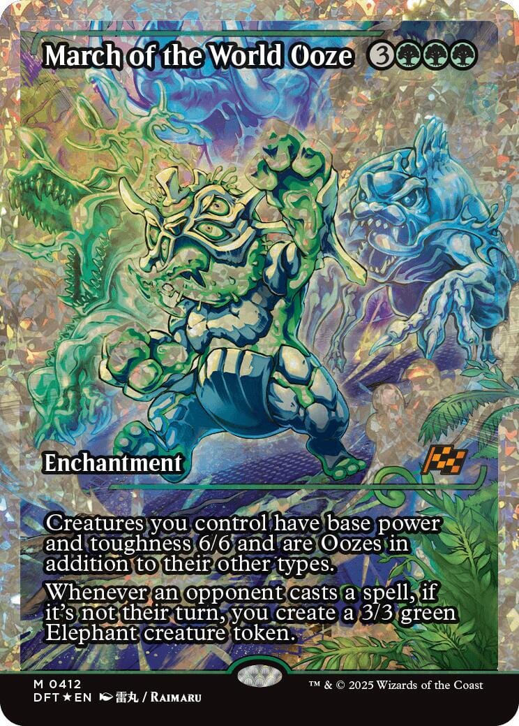 March of the World Ooze (Showcase Fracture Foil) (Japanese) [Aetherdrift] MTG Single Magic: The Gathering  | Multizone: Comics And Games