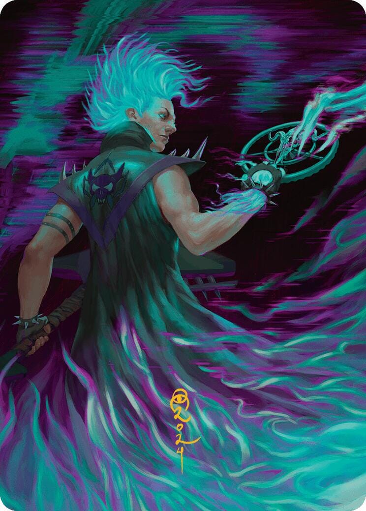 Winter, Cursed Rider Art Card (Gold-Stamped Signature) [Aetherdrift Art Series] MTG Single Magic: The Gathering  | Multizone: Comics And Games
