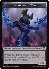 Champion of Wits // Zombie (0003) Double-Sided Token [Aetherdrift Tokens] MTG Single Magic: The Gathering  | Multizone: Comics And Games