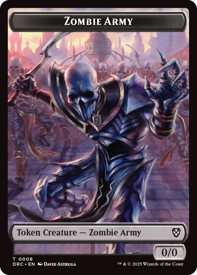 Zombie Army // Zombie Warrior Double-Sided Token [Aetherdrift Tokens] MTG Single Magic: The Gathering  | Multizone: Comics And Games