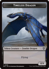 Timeless Dragon // Zombie (0003) Double-Sided Token [Aetherdrift Tokens] MTG Single Magic: The Gathering  | Multizone: Comics And Games