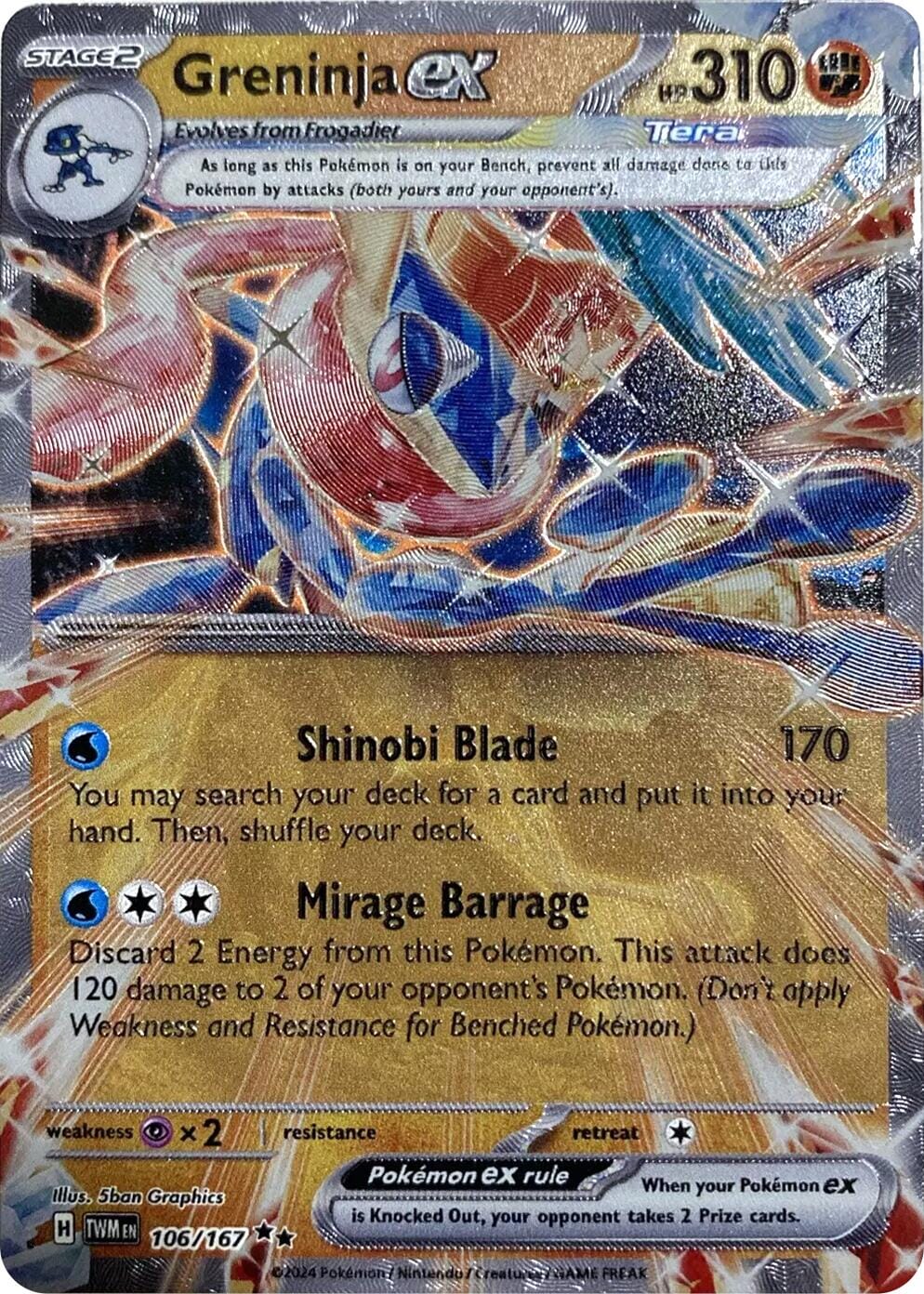 Greninja ex (106/167) (GameStop Metal Card) [Miscellaneous Cards] Pokemon Single Pokémon  | Multizone: Comics And Games