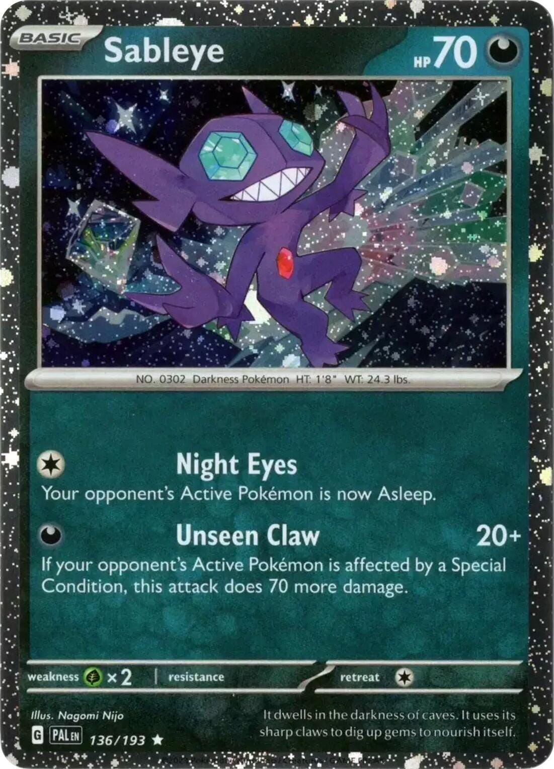 Sableye (136/193) (Cosmos Holo) [Scarlet & Violet: Paldea Evolved] Pokemon Single Pokémon  | Multizone: Comics And Games
