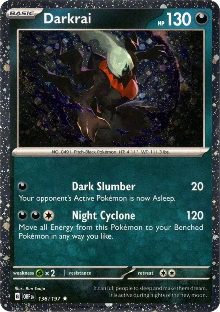 Darkrai (136/197) (Cosmos Holo) [Scarlet & Violet: Obsidian Flames] Pokemon Single Pokémon  | Multizone: Comics And Games