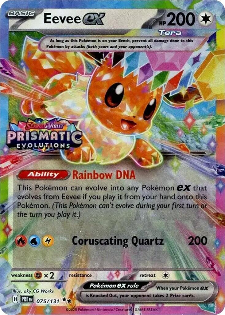 Eevee ex (075/131) (Prismatic Evolutions Stamp) [Scarlet & Violet: Prismatic Evolutions] Pokemon Single Pokémon  | Multizone: Comics And Games