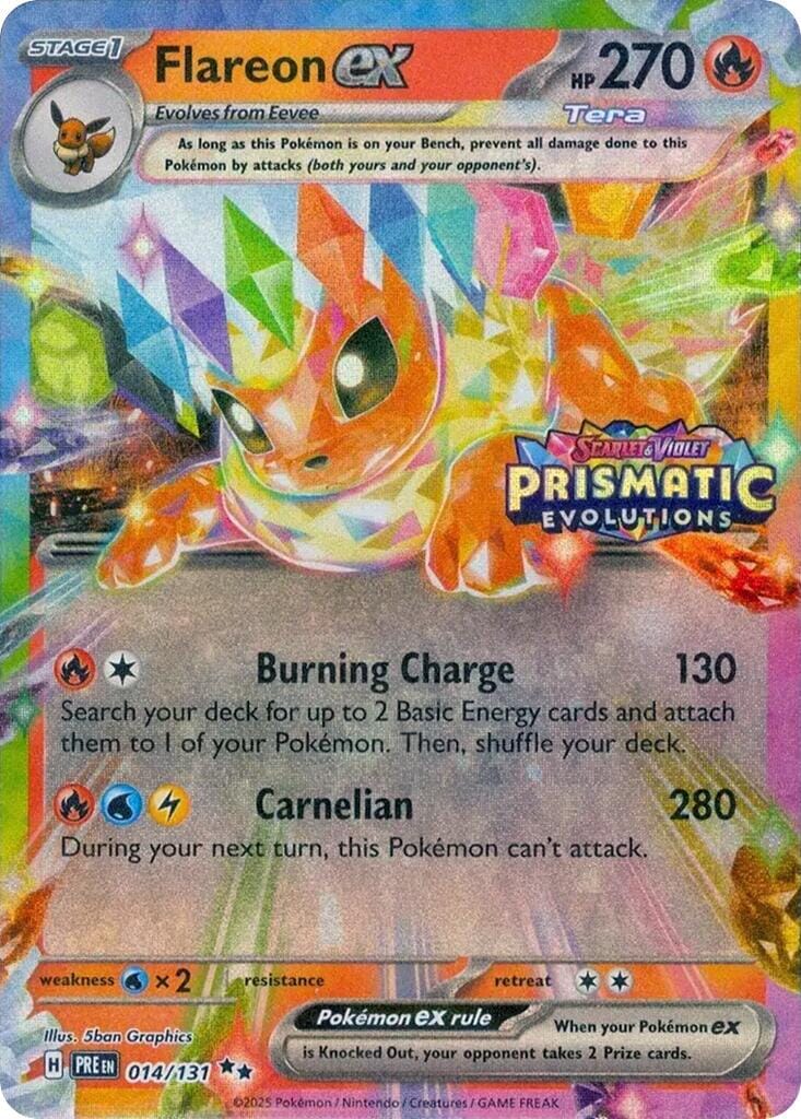 Flareon ex (014/131) (Prismatic Evolutions Stamp) [Scarlet & Violet: Prismatic Evolutions] Pokemon Single Pokémon  | Multizone: Comics And Games