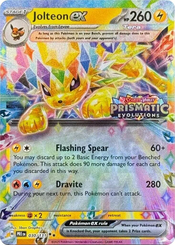 Jolteon ex (030/131) (Prismatic Evolutions Stamp) [Scarlet & Violet: Prismatic Evolutions] Pokemon Single Pokémon  | Multizone: Comics And Games