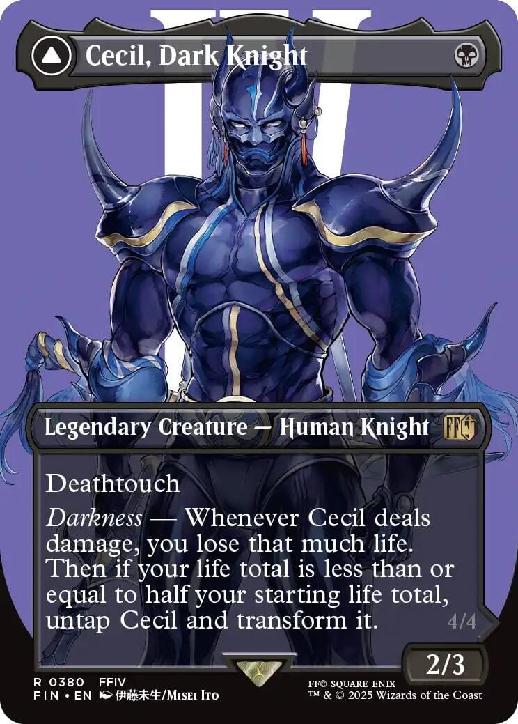 Cecil, Dark Knight // Cecil, Redeemed Paladin (Borderless) [FINAL FANTASY] MTG Single Magic: The Gathering  | Multizone: Comics And Games