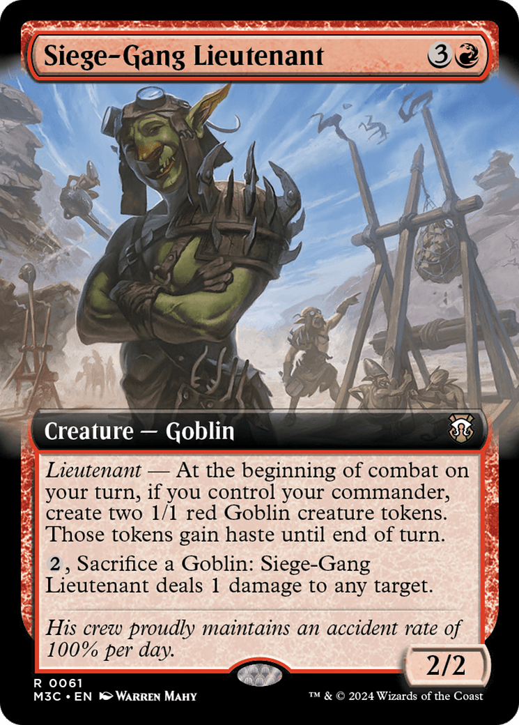 Siege-Gang Lieutenant (Extended Art) [Modern Horizons 3 Commander] MTG Single Magic: The Gathering  | Multizone: Comics And Games