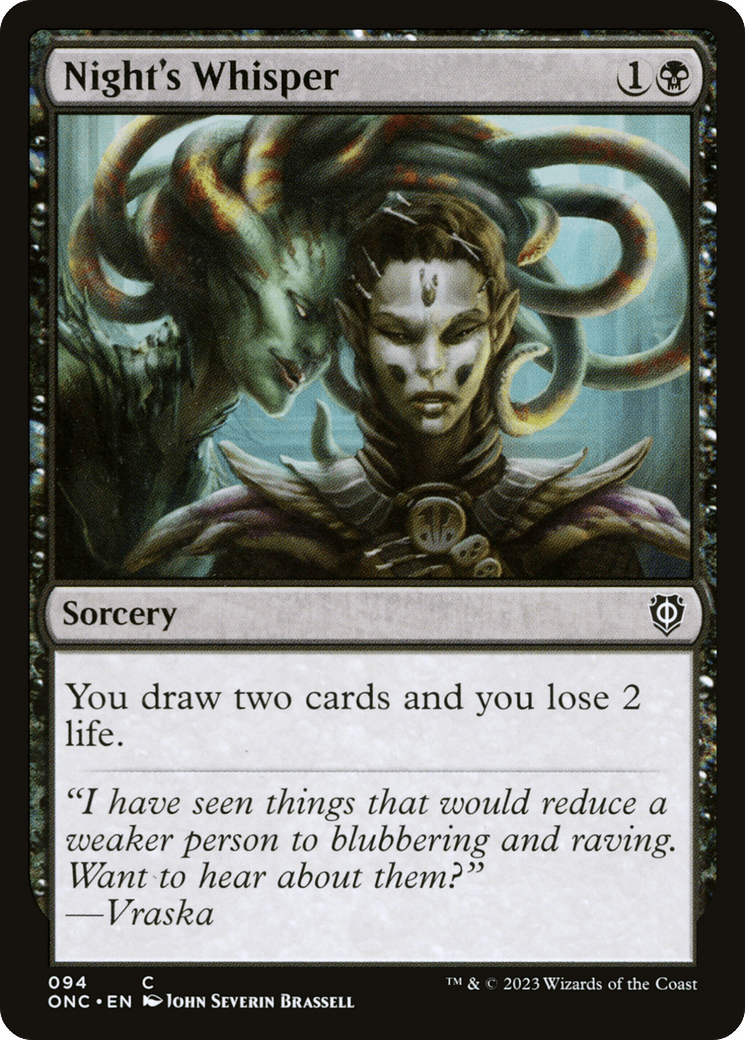 Night's Whisper [Phyrexia: All Will Be One Commander] MTG Single Magic: The Gathering  | Multizone: Comics And Games